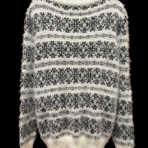 Jessica Simpson Nordic Pattern “Furry” Sweater (NEW) - Picture 4 of 10
